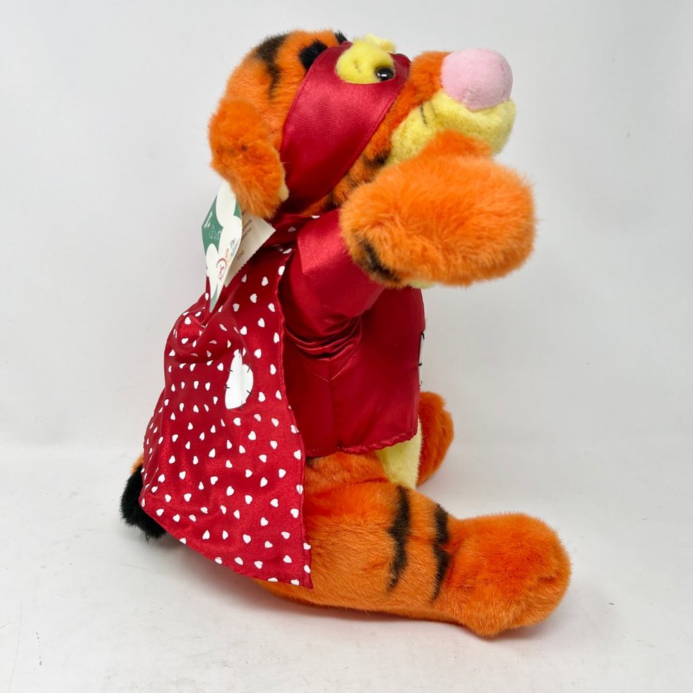 The Disney Store Super Lover Tigger Plush 14” Heart Costume Stuffed Animal - Picture 2 of 11
